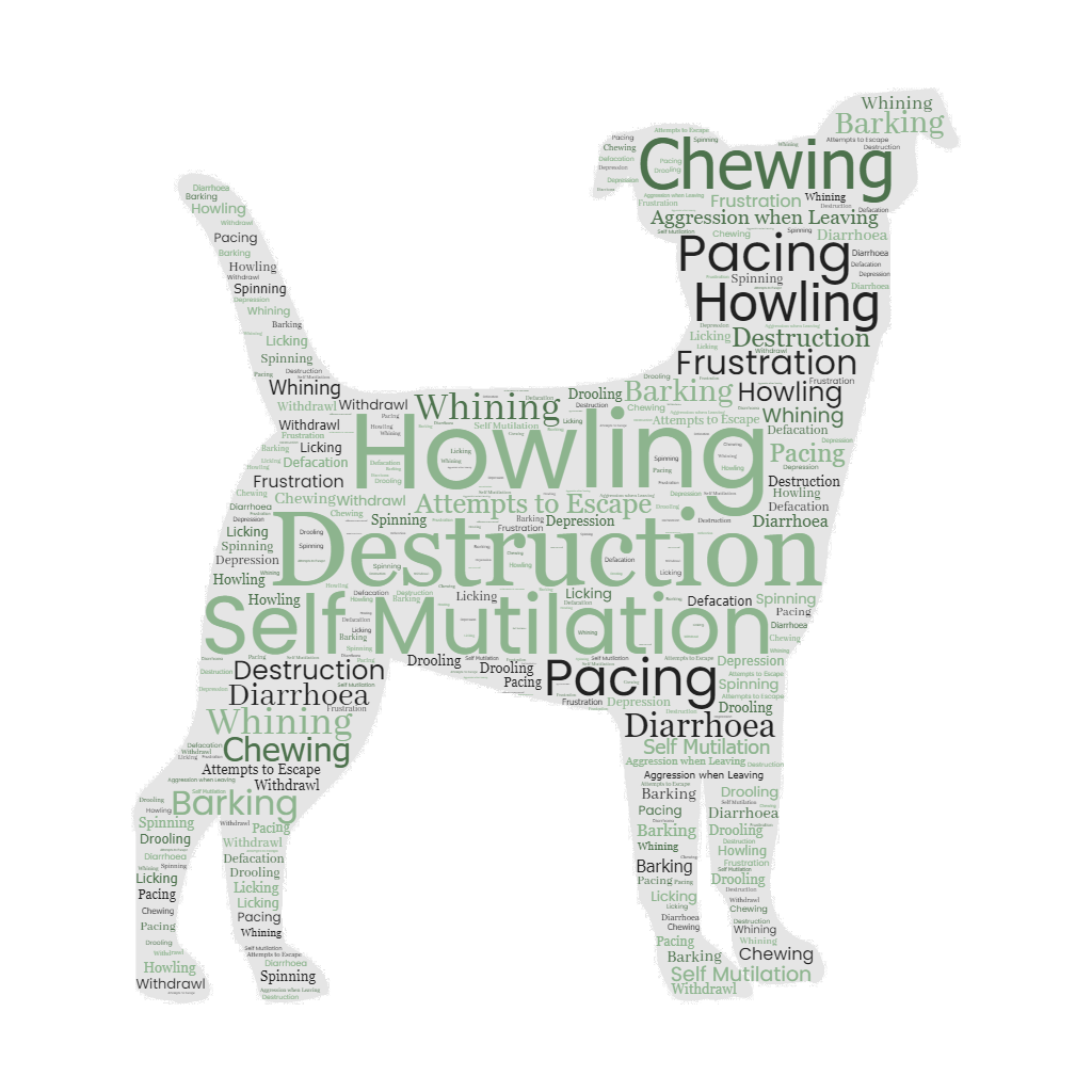 Dog Word Art Separation Anxiety Symptoms